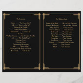 Black Great Gatsby Art Deco Wedding Programme (Achterkant)