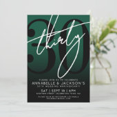 Black Green 30ste Verjaardagsfeest Kaart (Staand voorkant)