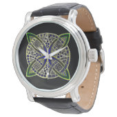 Black Green and Blue Mesmerizing Celtic Knot Horloge (Gekanteld)