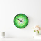 Black Green and Gold Crystal Mosaic Wall-klok Ronde Klok (Huis)