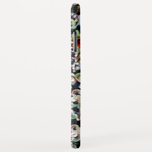 BLACK GREEN ART NOUVEAU GEMSTONE MONOGRAM, Red Rub Case-Mate iPhone Case (Achterkant/rechts)