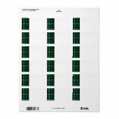 Black Green Blue Tartan Labels (Full Sheet)