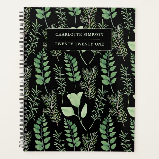 Black Green Botanical Planner (Voorkant)