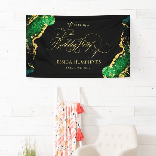 Black Green Bronze Gold Birthday Spandoek (Insitu)