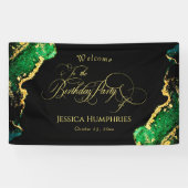 Black Green Bronze Gold Birthday Spandoek (Horizontaal)