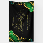 Black Green Bronze Gold Birthday Spandoek (Verticaal)
