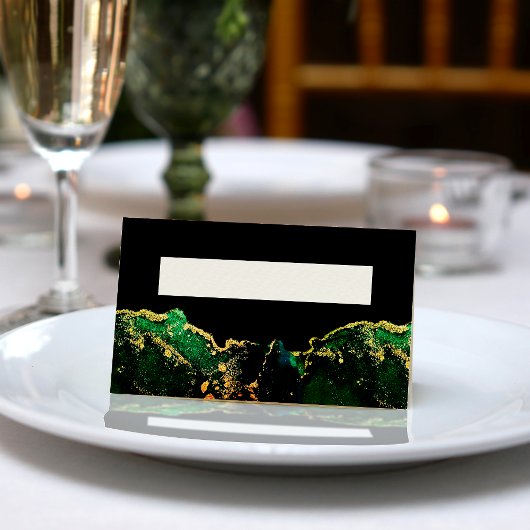 Black Green Bronze Gold Wedding Plaatskaartje