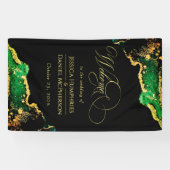Black Green Bronze Gold Weduwen Welkom Spandoek (Horizontaal)
