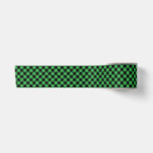 Black Green Buffalo Geruit Plaid Satijnen Lint (Voorkant)