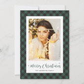 Black Green Buffalo met kerstkaarten Feestdagenkaart (Voorkant)