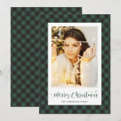 Black Green Buffalo met kerstkaarten Feestdagenkaart (Voorkant / Achterkant)