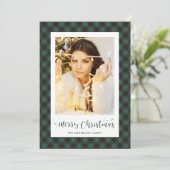 Black Green Buffalo met kerstkaarten Feestdagenkaart (Staand voorkant)