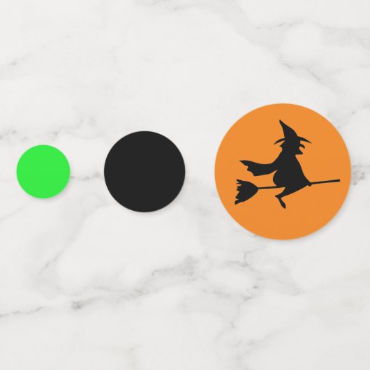 Black Green Cauldron en Witches Table Confetti (Achterkanten)