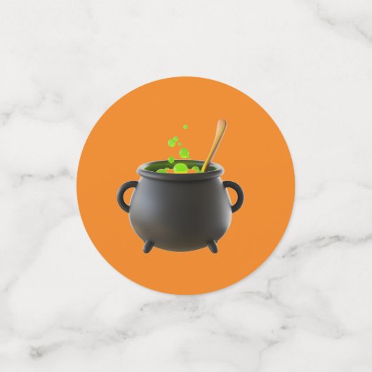 Black Green Cauldron en Witches Table Confetti (Kleine voorkant)