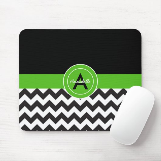 Black Green Chevron Muismat (Met muis)
