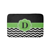 Black Green Chevron Rug Badmat (Voorkant)