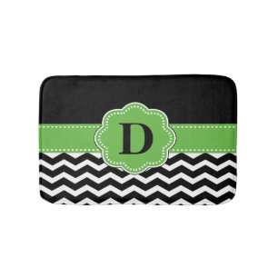 Black Green Chevron Rug Badmat