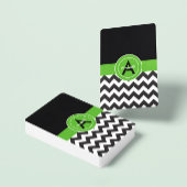 Black Green Chevron Speelkaarten