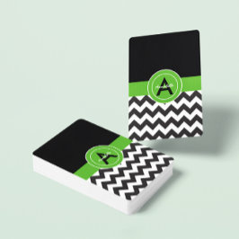 Black Green Chevron Speelkaarten