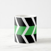 Black Green Chevron Stripe Koffiemok (Center)