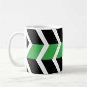 Black Green Chevron Stripe Koffiemok (Links)