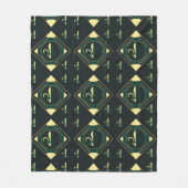 Black Green Classic Fleece Blanket (Voorkant)