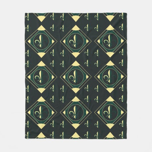 Black Green Classic Fleece Blanket (Voorkant)