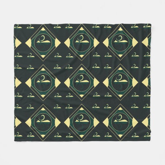 Black Green Classic Fleece Blanket (Voorkant (Horizontaal))
