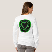 Black Green Clover Heart St Patrick Woman Long S T T-shirt (Achterkant volledig)