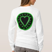 Black Green Clover Heart St Patrick Woman Long S T T-shirt (Achterkant)