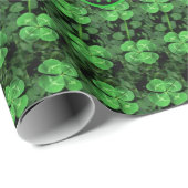 Black Green Clover Heart St Patrick Wrapping P Cadeaupapier (Rol Hoek)