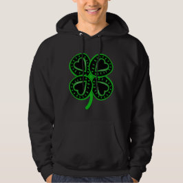 Black Green Clover Heart St Patrick's Day Hoddie Hoodie
