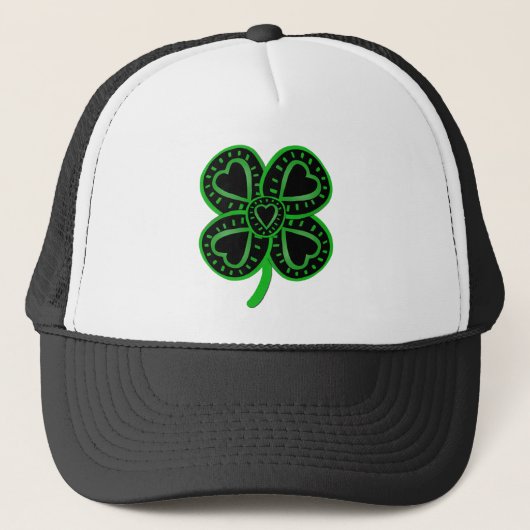 Black Green Clover Heart St Patrick's Day Pet (Voorkant)