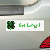 Black Green Clover Heart St Patty's Day Bumper S Bumpersticker (Op auto)
