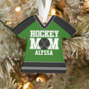 Black/Green Custom Hockey Mam Jersey Ornament