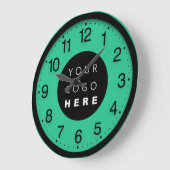 Black Green Custom-Logo voor bedrijven met minimal Grote Klok (Hoek)