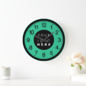 Black Green Custom-Logo voor bedrijven met minimal Grote Klok (Huis)