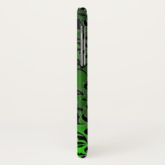 BLACK GREEN DAMASK EMERALD GEM MONOGRAM Case-Mate iPhone CASE (Achterkant/links)