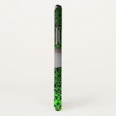 BLACK GREEN DAMASK GEM ONOGRAM white ribbon Case-Mate iPhone Case (Achterkant / rechts)