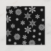 Black Green en Snowflake Merry-kerst Informatiekaartje (Achterkant)