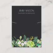 BLACK GREEN FAUNA SUCCULENT PEONY KETTING DISPLAY VISITEKAARTJE (Voorkant)