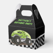 Black Green Gator Monster Truck Birthday Party Bedankdoosjes (Voorkant Zijde)