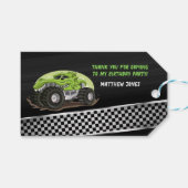 Black Green Gator Monster Truck Birthday Party Cadeaulabel (Voorkant (Horizontaal))
