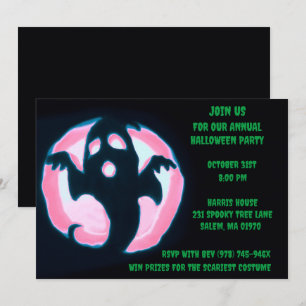 Black Green Ghost Spooky Halloween Spookachtige Pa Kaart