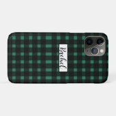 Black Green Gingham Pattern Case-Mate iPhone Case (Achterkant (horizontaal))