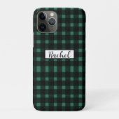 Black Green Gingham Pattern Case-Mate iPhone Case (Achterkant)