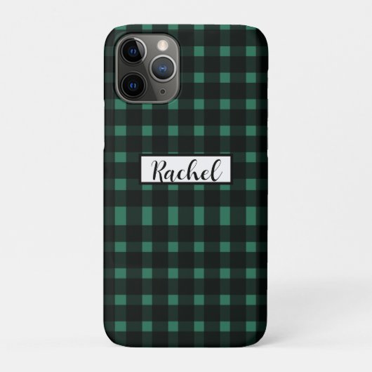Black Green Gingham Pattern Case-Mate iPhone Case (Achterkant)