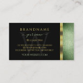 Black Green Glitter Gold  Ornamenten Monogram Visitekaartje (Achterkant)