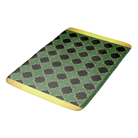 Black Green & Gold Bath Mat (Gekanteld)