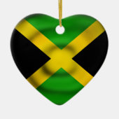 Black Green Gold Jamaica Heart Flag Ornament (Voorkant)